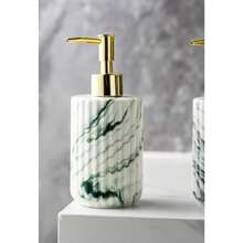 1 pieza Dispensador de jabón cerámico de 350ml con bomba rellenable para jabón líquido, champú, gel de ducha, jabón de manos, acondicionador, detergente de cocina, botella dispensadora de loción para el baño, hotel, hogar, cocina, lavadora - Accesorios de moda para el hogar