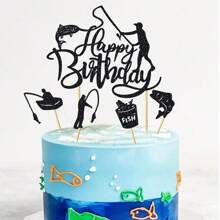 13 chiếc đồ trang trí bánh sinh nhật Gone Fishing, đồ trang trí bánh hình ngư dân, đồ trang trí bánh hình cá, đồ trang trí tiệc sinh nhật chủ đề câu cá, đồ dùng tiệc - Nhiều màu - Xem 5
