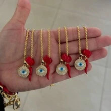 1 chiếc vòng cổ mặt dây chuyền hình sừng mắt quỷ mạ vàng 18K Zirconia dành cho nữ - vòng cổ thời trang - Xem 3