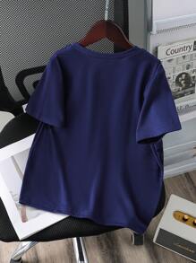 Tween Boy Video Game Graphic Print Short Sleeve Casual Top - Royal Blue - View 2