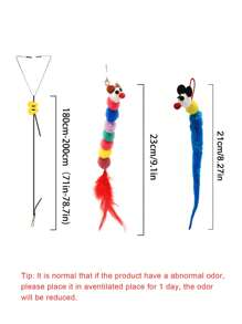 Colorful Plush Caterpillar Rattle Stick Cat Toy - Interactive Play And Exercise, Suitable For Kittens, Battery-Free Cat Toy For All Cat Breeds - Multicolor - View 3