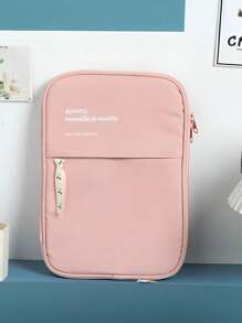 Fashion Solid Color Letter Ribbon Sleeve Case For 11-13.9 Inch Tablet, Laptop, IPad Accessories - Pink - View 9