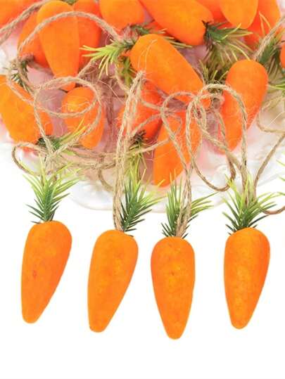 10/20个复活节胡萝卜挂饰 泡沫胡萝卜挂饰 仿真泡泡蔬菜树 家居厨房派对装饰