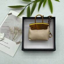 1pc Fashion Creative Oil-Wax Mirrored Effect Valentines Day Gift Mini Bag Pendant With Metal Chain, Cute Keychain Accessory (Without Box) - Multicolor - View 23