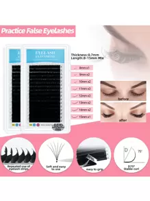 Lash Extension Kit Professional Eyelash Extensions Supplies Training For Beginners Mannequin Head Grafting Lash USB Fan Lash Shampoo Brush Spraye 0.07D Curl Mix 8-15mm Practice Eyelash Strips(Pink) - Pink - View 6