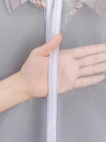 5pcs/Set Extra Large 60*140cm Travel Home Garment Storage Bags, 5 Pcs Extra Long Coat/Suit Dust Covers Foldable Semi-Transparent Clothing Organization Storage Bags, Suitable For Autumn/Winter Wardrobe - Clear - View 7