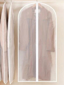 5pcs/Set Extra Large 60*140cm Travel Home Garment Storage Bags, 5 Pcs Extra Long Coat/Suit Dust Covers Foldable Semi-Transparent Clothing Organization Storage Bags, Suitable For Autumn/Winter Wardrobe - Clear - View 6
