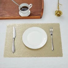 1 peça de jogo americano de folha de ouro de PVC oco de estilo europeu de luxo, design minimalista de cor sólida, formato redondo/quadrado, adequado para casamento, festa, feriado, restaurante de estilo ocidental, banquete de hotel - Multicolorido - Ver 13