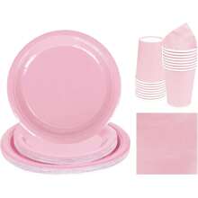 10pcs/20pcs/50pcs,LightPink PaperPlates And Napkins, Pink Disposable Plates Suit Pink Tableware, Pink Party Decorations Bath Graduate Day Party Supplies Paper Tray Dinner Dessert Tray Decorative Paper Tray Bulk Party, Holiday, Picnic