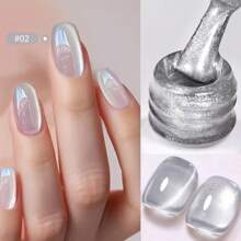 LYTTOA 1 件 15ml 卸除红色猫眼指甲油，新款水晶玻璃珍珠光泽迷你灯泡磁性猫眼胶，适合女性，DIY 家居美甲