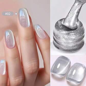  LYTTOA 1 件 15ml 卸除红色猫眼指甲油，新款水晶玻璃珍珠光泽迷你灯泡磁性猫眼胶，适合女性，DIY 家居美甲