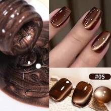 LYTTOA 1 件 15ml 卸除红色猫眼指甲油，新款水晶玻璃珍珠光泽迷你灯泡磁性猫眼胶，适合女性，DIY 家居美甲