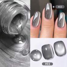 LYTTOA 1 件 15ml 卸除红色猫眼指甲油，新款水晶玻璃珍珠光泽迷你灯泡磁性猫眼胶，适合女性，DIY 家居美甲