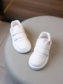 1 双儿童休闲帆布运动鞋，幼儿防滑软底运动鞋 - 白色 - 查看 3