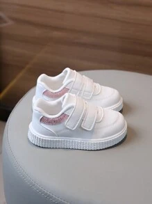 1 双儿童休闲帆布运动鞋，幼儿防滑软底运动鞋 - 白色 - 查看 5