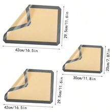 Silicone Baking Mat, 3-Piece Reusable Baking Pad, Non Stick, Silicone Mat, Used For Baking Cookies, Macarons, Bread