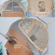Gorgeous Ombre Blue Synthetic Lace Front Wigs 26 Inch Pre Plucked Long Straight Hair Wigs Glueless Blue White Ombre Colored Wigs Soft Christmas Wigs Heat Resistant Ombre Blue Lace Front Wigs For Fashion Women Perfect For Daily Wear & Parties - 漸層藍色 - 查看 10