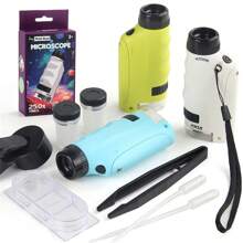 Draagbare handmicroscoop voor kinderen STEM-educatieve zakmicroscoop Thuisschoolset Biologische wetenschap Educatief speelgoed voor kinderen