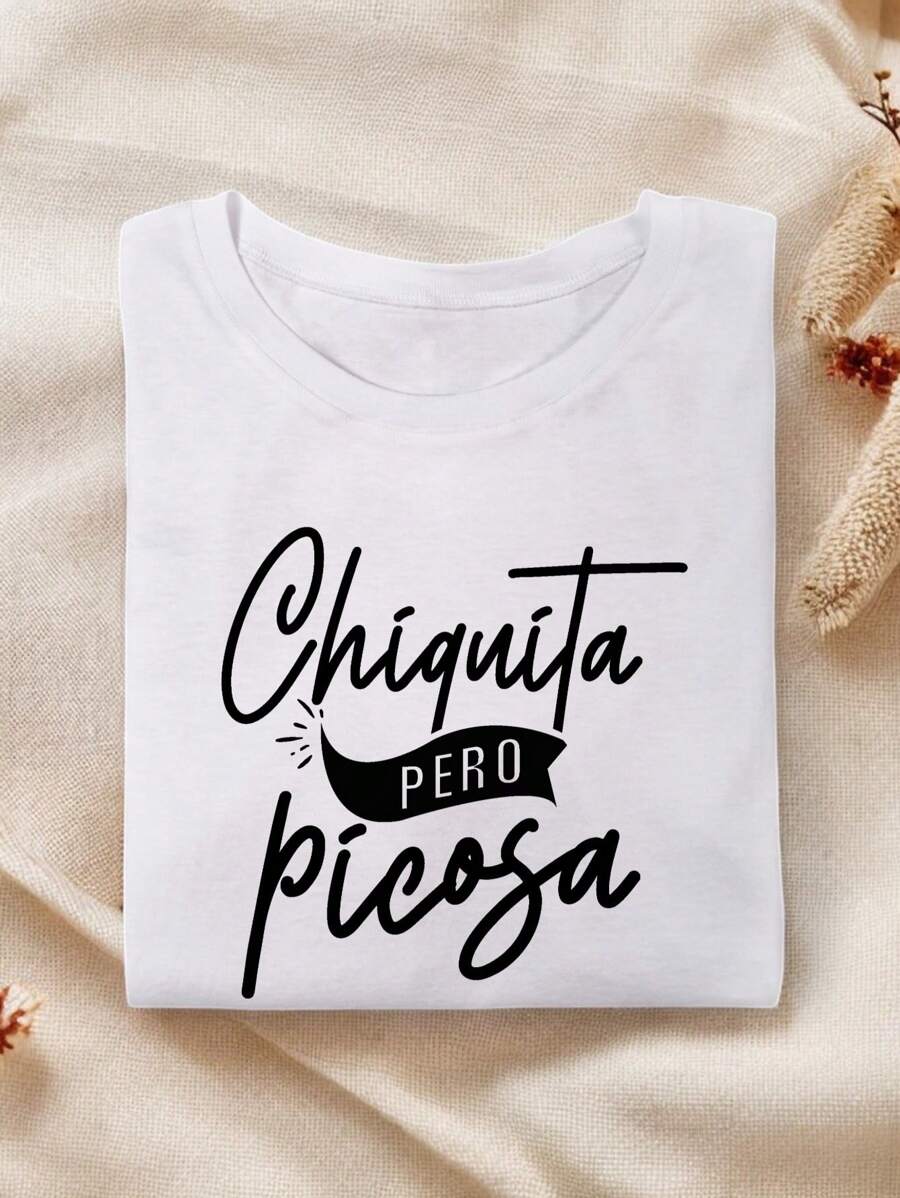 Chiquita Pero Picosa Shirt, Petite But Spicy T-Shirt, Funny Latina Quote Tee, Mexican Humor T-Shirt, Cute Spanish Saying Shirt, Latina Chiquita Tee, Latina Power T-Shirt SSN-91 - White - View 1