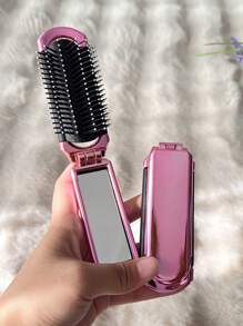 1 件粉色光泽电镀可折叠梳子，附带小镜子，便携式紧凑设计，发刷，梳子，美发工具，理发沙龙美容旅行必需品的美发产品和配件，返回学校，旅行度假必需品，女士发饰，刷子，发刷，边缘刷，刷头发，发梳，梳头发，顺发刷，球刷，迷你发刷，发刷套装，木梳，发刷，刷子，梳子，光滑后刷，发刷，边缘刷，刷头发，发梳，发刷套装，梳头发，迷你发刷，顺发刷，发刷，头发，配件，美发产品，美发工具，美发用品，护发，卷发刷，理发师，理发配件，美发设备，小梳子，迷你发刷，旅行必需品，旅行必需品，发型，美发 - 粉色 - 查看 7