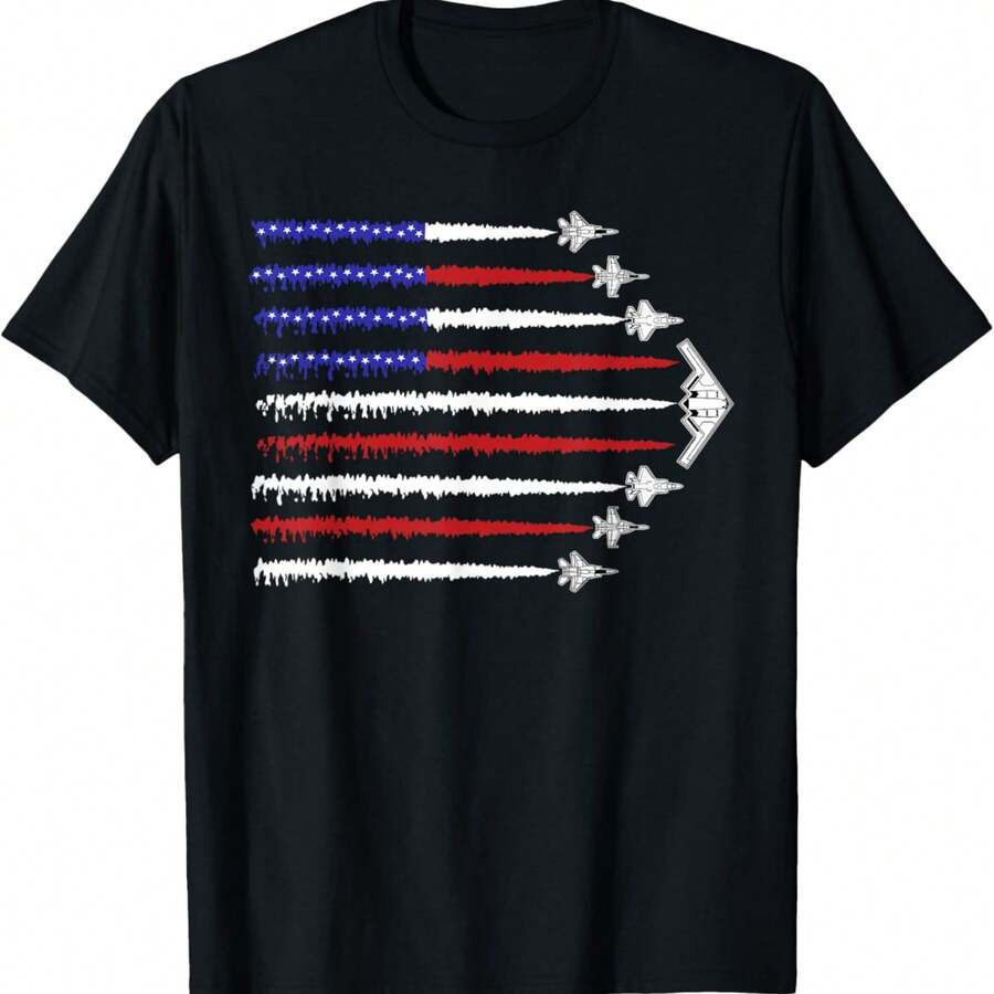 USA Fighter Jets 4th Of July Men Women Kids Funny Patriotic T-Shirt