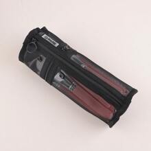 1 件全新网状两用化妆刷架，便携式拉链铅笔盒，简约大容量刷桶，适合旅行，波西米亚风情，适合度假海滩，浴室收藏，卧室收藏，大容量 - 彩色 - 查看 10