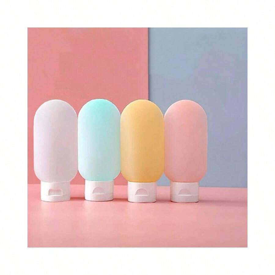 Travel Organizer Kit 4 Bottles Cream Shampoo Sophisticated Colored 60ml Flip Lid - 彩色 - 查看 1
