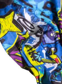 10pcs Men's Fashion Printed Low Rise Briefs, Graffiti Pattern Stretchy Comfortable Boxer Briefs, Sports Shorts, Novelty Underwear, Cycling Shorts - Multicolor - View 9