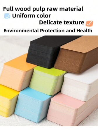 30 Sheets/50 Pages Color Thick Blank Word Card Square Memo Message Hard Cardboard Graffiti Thick English Word Card Suitable For Students To Memorize Grammar, Formulas, Words, Memos And Other Multifunctional Thick Paper Cards, School Supplies,Back To School