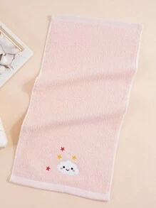 1/4pcs Small Cotton Face Towels, Rectangular, Cute Cartoon Cloud Embroidery Pattern, Absorbent Soft Quick-Dry, Suitable For Bathroom, Kitchen, Gifts, Travel, School, All Seasons
