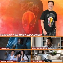 Marvel Deadpool And Wolverine Pyjama Set Soft Comfortable PJ Loungewear Gift - Black - View 4