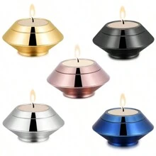 Cremation Keepsake Urn For Ashes For Human Adults Stainless Steel Candlestick Mini Funeral Ash Holder Mini Urns For Pet's Ashes - Multicolor - View 8