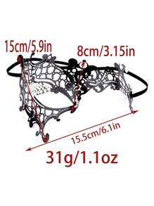 European & American Popular Metallic Baroque Half Face Masquerade Mask For Makeup Parties, Banquets, Birthdays, Headdress - 24-1118 F - View 3