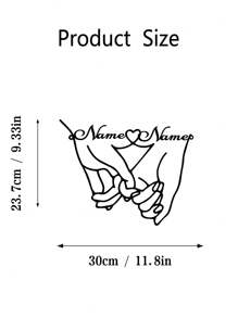 قطعة واحدة من لوحة الجدار المعدنية القابلة للتخصيص بتصميم يد بيد، ديكور جداري لفن الأزواج رمز للحب، مناسب لعيد الحب، الأزواج، حفلات الزفاف؛ قابل للتخصيص بأسماء الزوجين، مصنوع من معدن مقاوم للماء، 30سم* 23.7سم أو 40سم* 31.5سم، لا يحتاج إلى طاقة، ديكور قابل للنزع السهل التركيب، هدية لصديق/صديقة فريدة، هدايا مثالية لها لابنه ابنته، طلاب المدارس، الأطفال للذكرى السنوية، للأعياد المدرسية، المكتب، المنزل