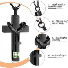 Always On My Mind 双骨灰盒吊坠火葬珠宝骨灰骨灰纪念品骨灰盒吊坠项链﻿ - Cross - 查看 3