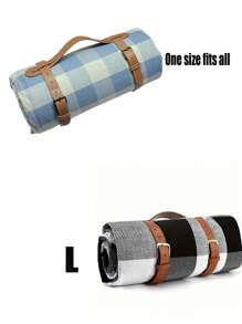 件格紋圖案防水戶外旅行桶 - 藍白色 - 查看 3