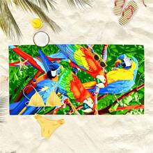 1pc 75cm*150cm Microfiber Beach Towel With Printed Design, Absorbent, Sun-Protective, Suitable For Summer Beach Travel Holiday Bathroom Decor Beach Essentials