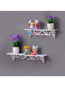 1 件壁挂式木质搁板、墙壁装饰展示架、浮动搁板支架房间装饰