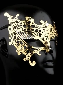 European & American Popular Metallic Baroque Half Face Masquerade Mask For Makeup Parties, Banquets, Birthdays, Headdress - 24-1118 F - View 4