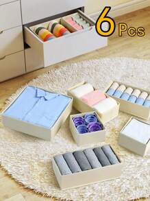 Simple Style Foldable Cloth Storage Box Closet Dresser Drawer Divider Organizer Basket Bins For Underwear Bras Decorations Autumn Decor Festival Decor Room Decor Home Decor Fall Decor Bedroom Decor - White - View 16