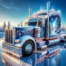 1 Set 5D Rund-Diamant-Malset - Winter Eislaufszene, Transportthema, Vollbohrer-Leinwand, einfaches DIY-Handwerk, toll für die Heimdekoration