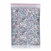 1 包美甲亮片和闪光粉 DIY 指甲饰品 指甲宝石 指甲用品 - 銀色 - 查看 4