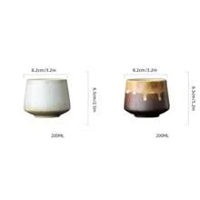 200ML Retro Ceramic Cup Coarse Pottery Coffee Mug Household Office Afternoon Tea Cups Wine Mug Water Mugs Drinkware Gift - Transparent - Übersicht 7