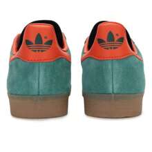Adidas Originals GAZELLE 男女款复古休闲运动鞋，低帮滑板鞋，IG6200 - 綠/橘紅 - 查看 5