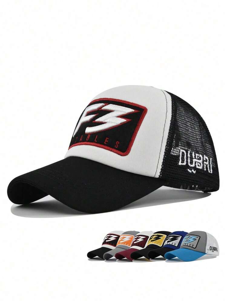 1 pieza Gorra de béisbol unisex sencilla de bordado de letra, adecuada para actividades al aire libre, pesca, golf, transporte diario, versátil y ajustable, opción de regalo ideal - Multicolor - Añade 1