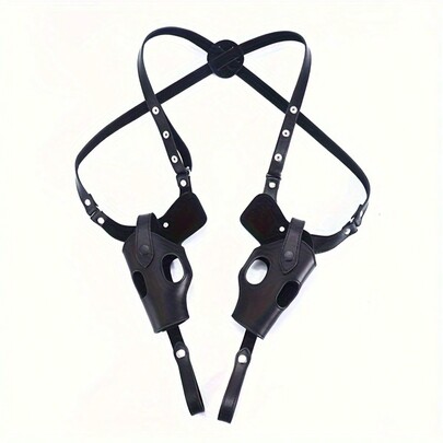 Left And Right Double Gun Leather Holster Shoulder Strap Type Gun Holster Shoulder Strap