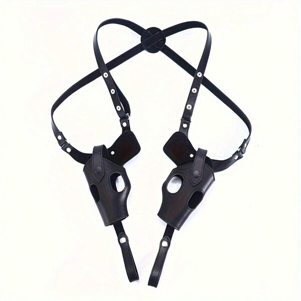 Left And Right Double Gun Leather Holster Shoulder Strap Type Gun Holster Shoulder Strap