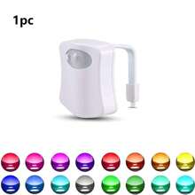 1pc/2pcs Motion Sensor Toilet Night Light, 8-Color Changing LED Illumination, Suitable For Nursery Bathroom Toilet, Smart Sensor Lamp, Cool And Interesting Night Light For Teens, Girls, Boy And Girl Gift