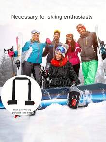 1pc Ski Pole Shoulder/Handheld Strap, Nylon Ski Pole Grip Strap (Hook And Loop Direction Random)