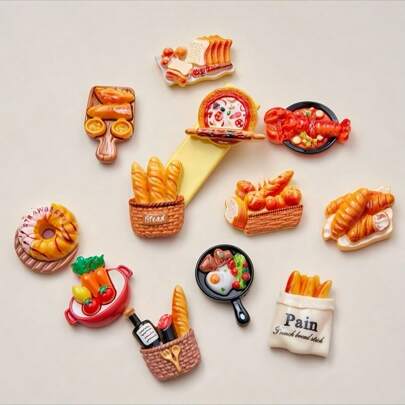 12pcs Cute Simulated Food Refrigerator Magnets, Magnetic Decorations For Office, Kitchen Fridge, Whiteboards, Dishwashers, Home Decor, Valentines Gift, Gift For Friends And Family